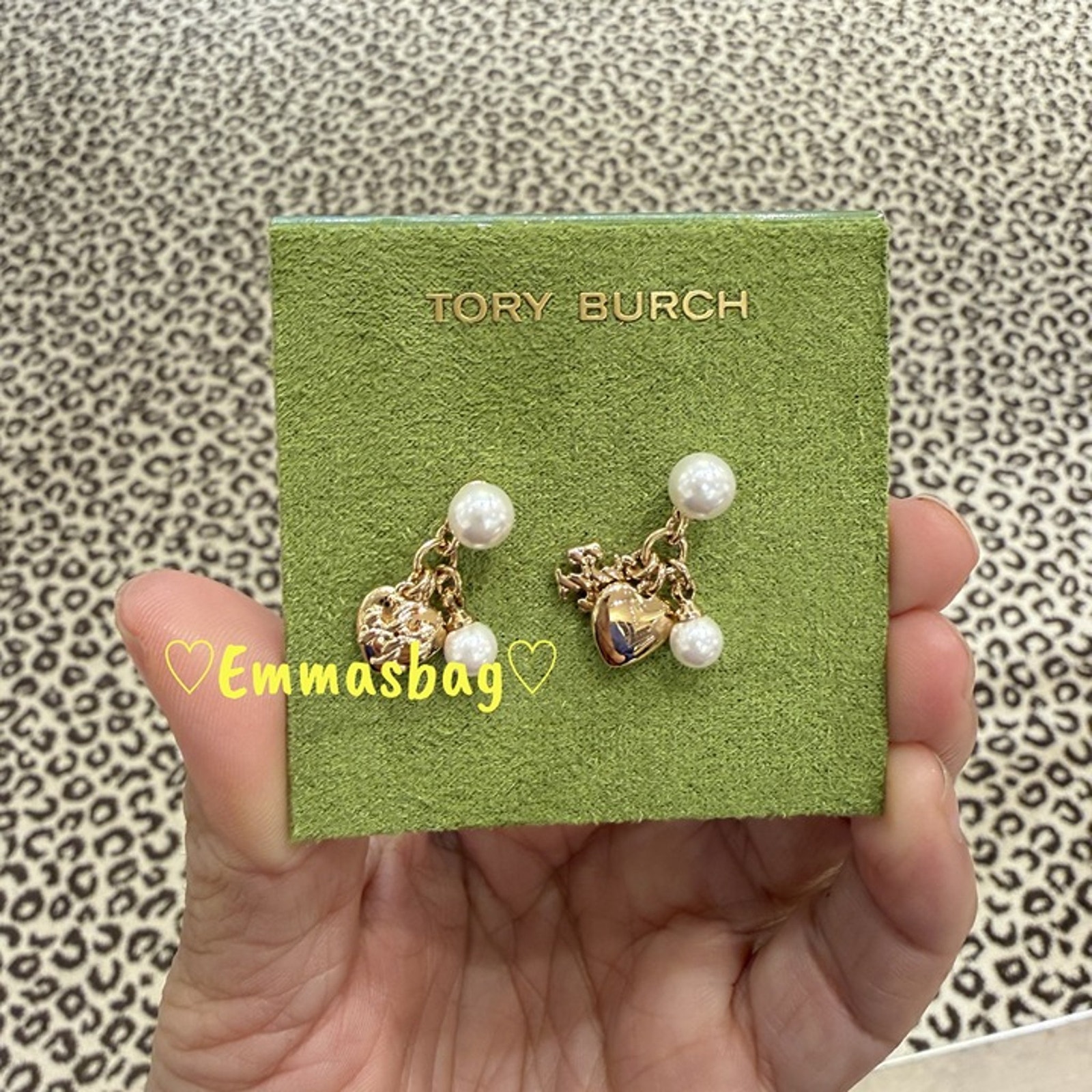 Tory Burch Heart Charm Earring Tory Gold/Pearl $175